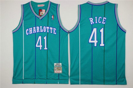 Maillot De Basket Charlotte Hornets Glen Rice 41 Engrener Retro Vert